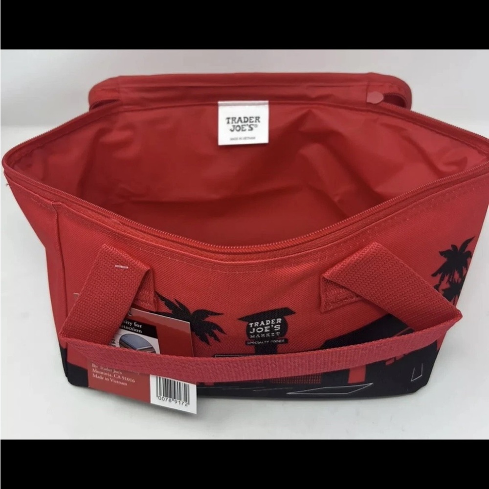 Red Canvas Duffel Bag with Black Accents